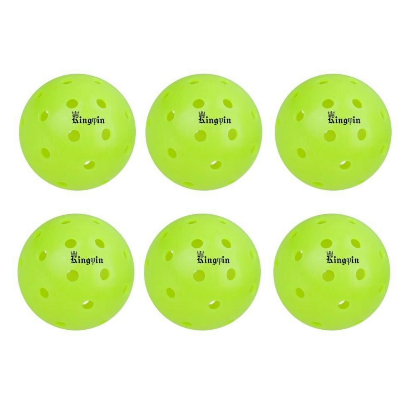 Kingpin PickleBall Balls (6-Pack)- Yellow